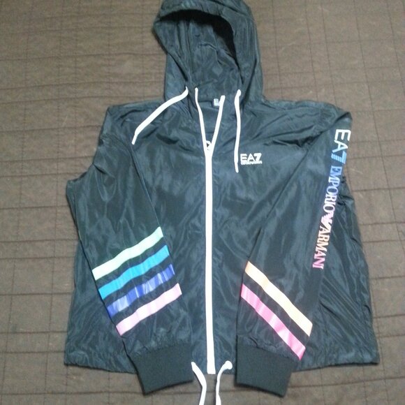 Emporio Armani Jackets & Blazers - Emporio Armani EA7 Track Jacket Windbreaker Women's L/XL Athletic Rainbow Hooded